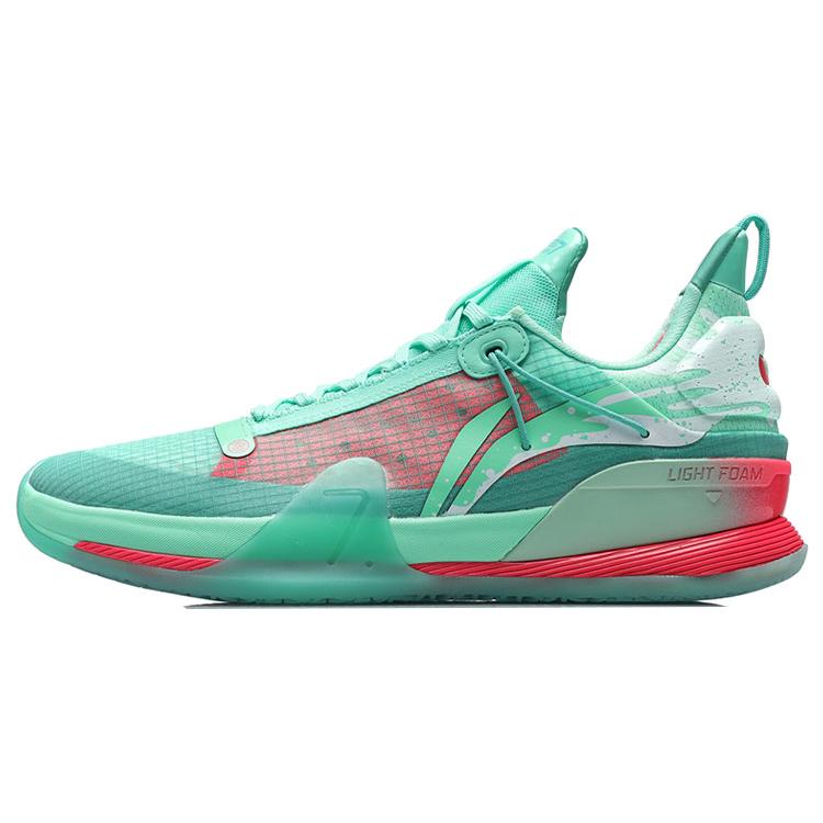 

LiNing Blitz 7 Premium Premium Cushioned Wear Resistant Slip Resistant Low Top Basketball Shoes Pink Green 39.5