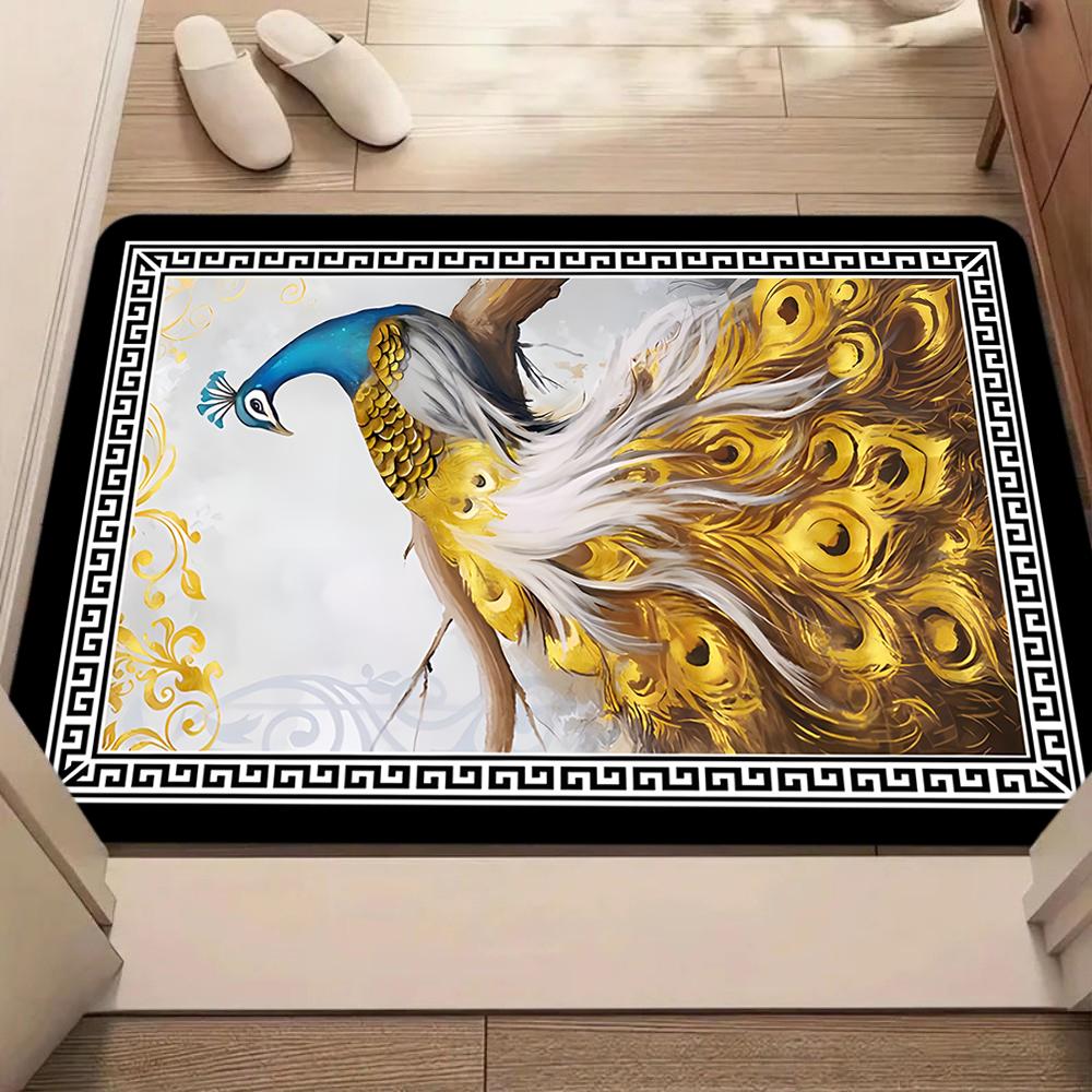 Vibrant Animal Welcome Doormat for Living Room Non-Slip Absorbent Floor Mat with Cute Birds Home Decor Entryway Carpet