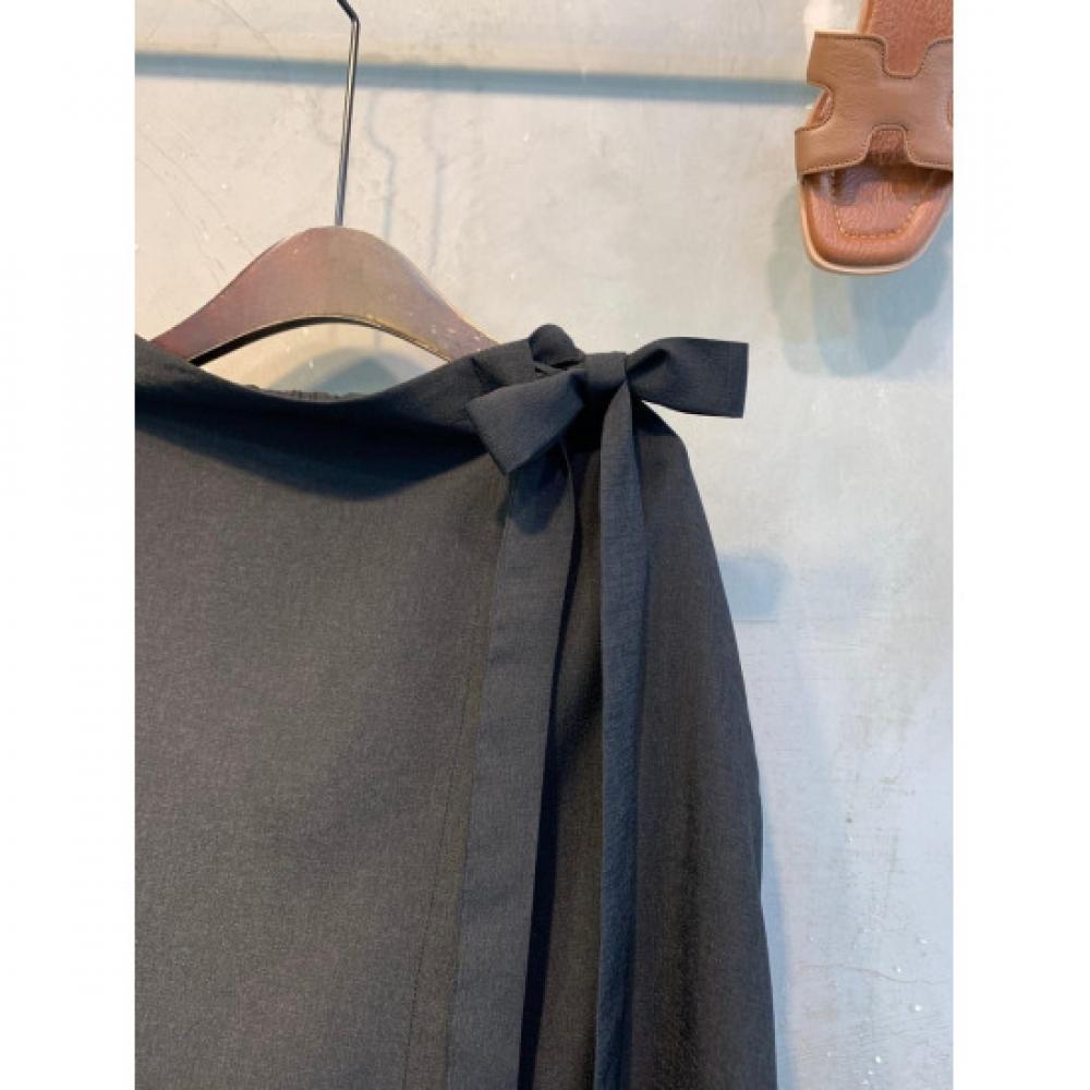 C S In The Room Wrap Tie baCk bandIng Long Skirt One Color
