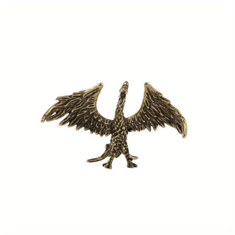 Retro Solid Brass Soaring Phoenix Figurines Miniature Funny Toy Craft Collection Desktop Ornaments Home Decor Accessories Gift