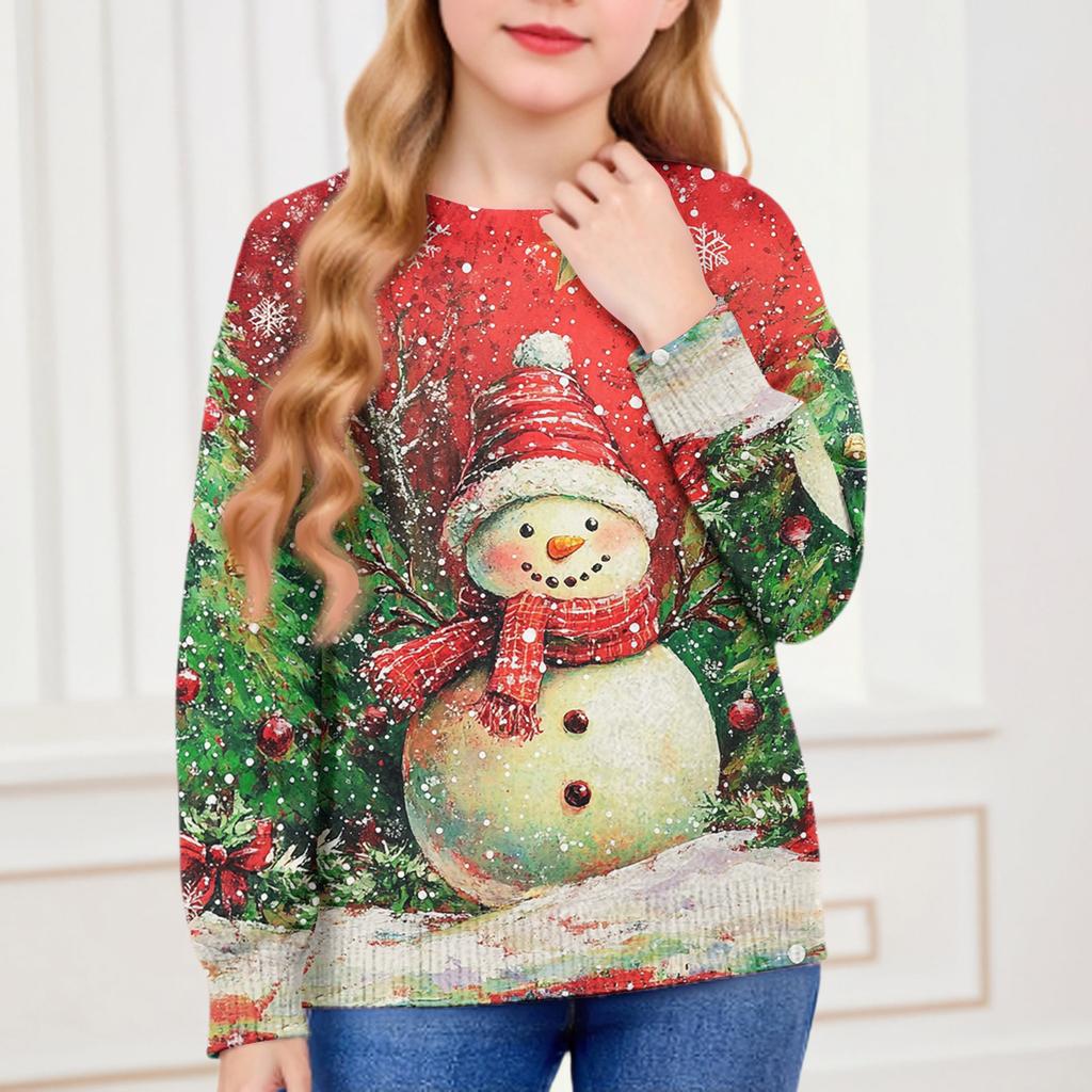 Christmas Day Sweatshirts For Children Boys And Girls Knit Sweater Cute Shirt Fall Crewneck Pullover Tops