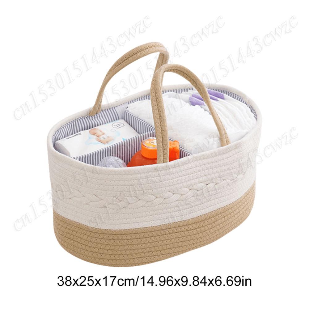 Baby Diaper Storage Basket with Divider Portable Car Organizer Baby Diaper Caddy Organizer for Baby Diaper Storage Baby Shower