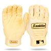 Franklin Sports MLB Luvas de Bater CFX Pro Par Adulto e Jovem Baseball Softball Couro Baunilha Dourado Grande L