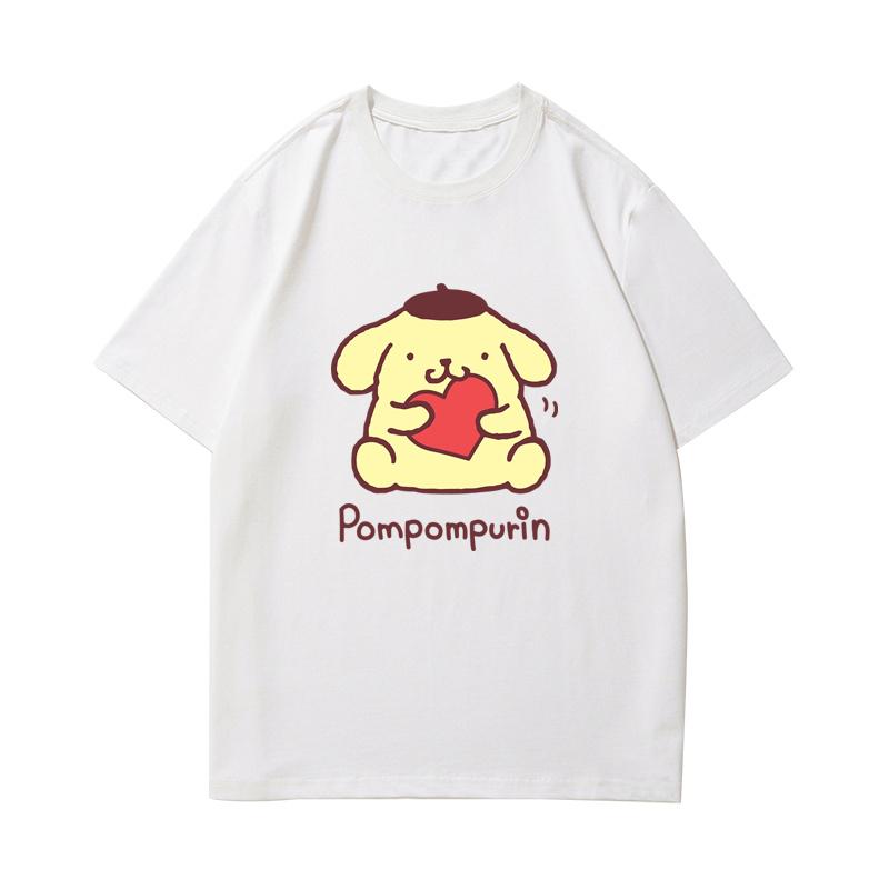 Pompompurin Dog with Heart Graphic T-Shirt