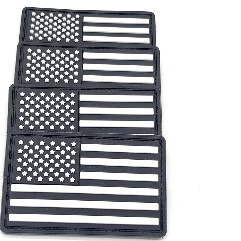 USA Flag 3D PVC Velcro Patch - Outdoor Military Fan Armband/Backpack Sticker