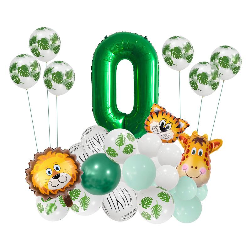 

Cute jungle animal balloon set animal theme 32 inch digital baby children s birthday party decoration Animal Green Digital Set 0
