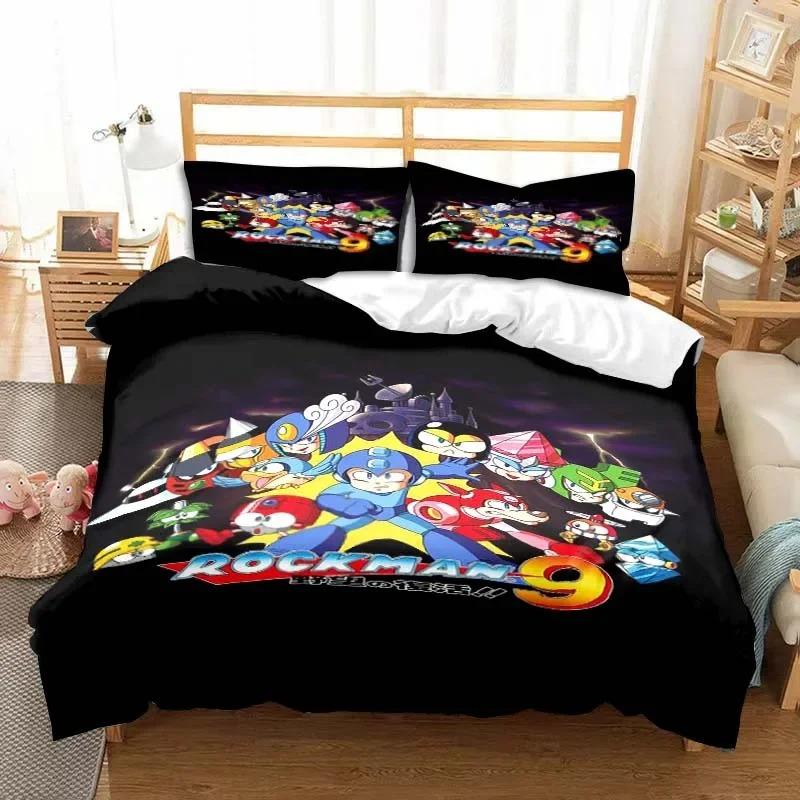 Spiel Cartoon Rockman Megaman Bettwäschesets exquisite Bettwarenset Bettbezug Bettdecke Set Luxus Geburtstagsgeschenk