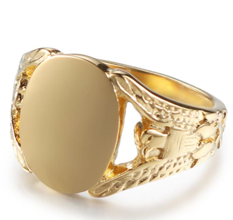 

Модное креативное кольцо с орлом, индивидуальное гладкое мужское кольцо в стиле ретро 9 золотой