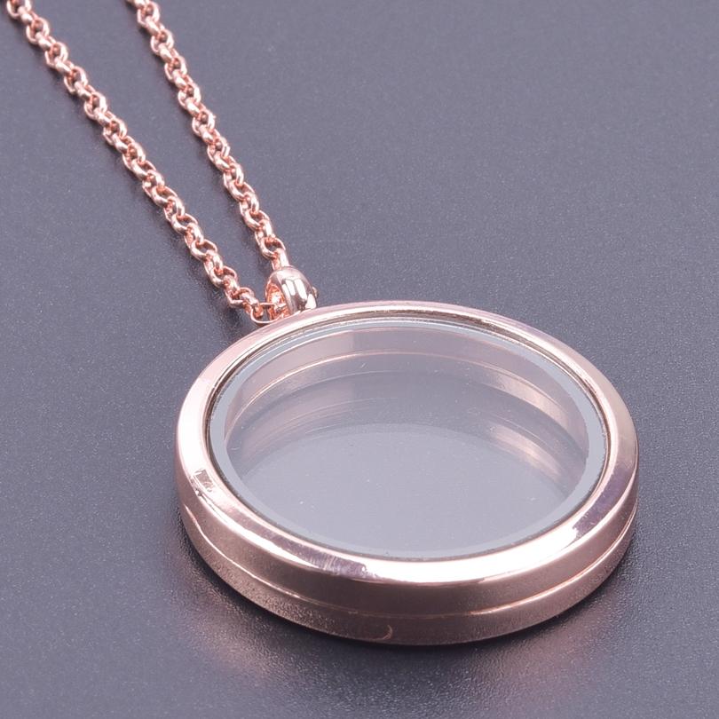 25-35mm Round Locket Charm Necklaces For Women Men Accessories Cage Floating Locket Pendant Necklace Fashion Jewelry Anniversary