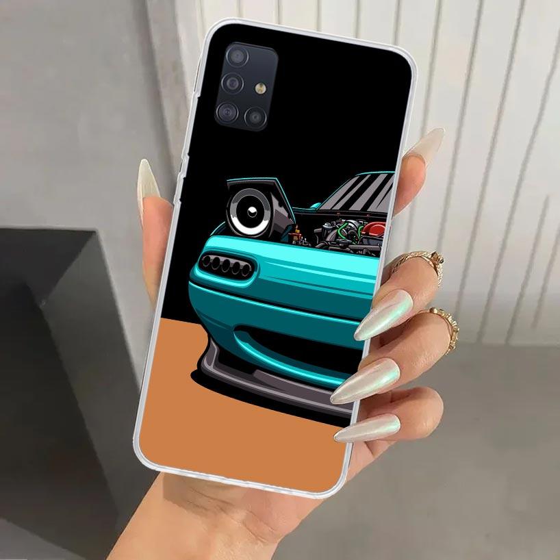 

JDM Car MX5 Cute Phone Case for Samsung Galaxy A52 A32 A22 A12 A02S A50S A30S A10S Note 20 Ultra 10 Plus S10 A31 A20 A71 A72 Gal Samsung A31