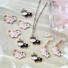 60 Pezzi 60 Pezzi Animali Lega Smalto Ciondoli Fai da Te Mucca Charms Orecchino