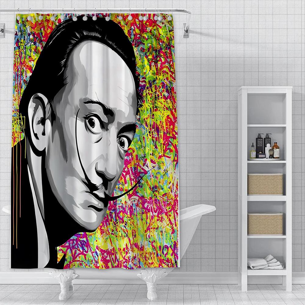 Salvador Dali Contemporary Pop Realism Painting Shower Curtain Waterproof Polyester Fabric Bath Curtains Bathroom Decor Curtain