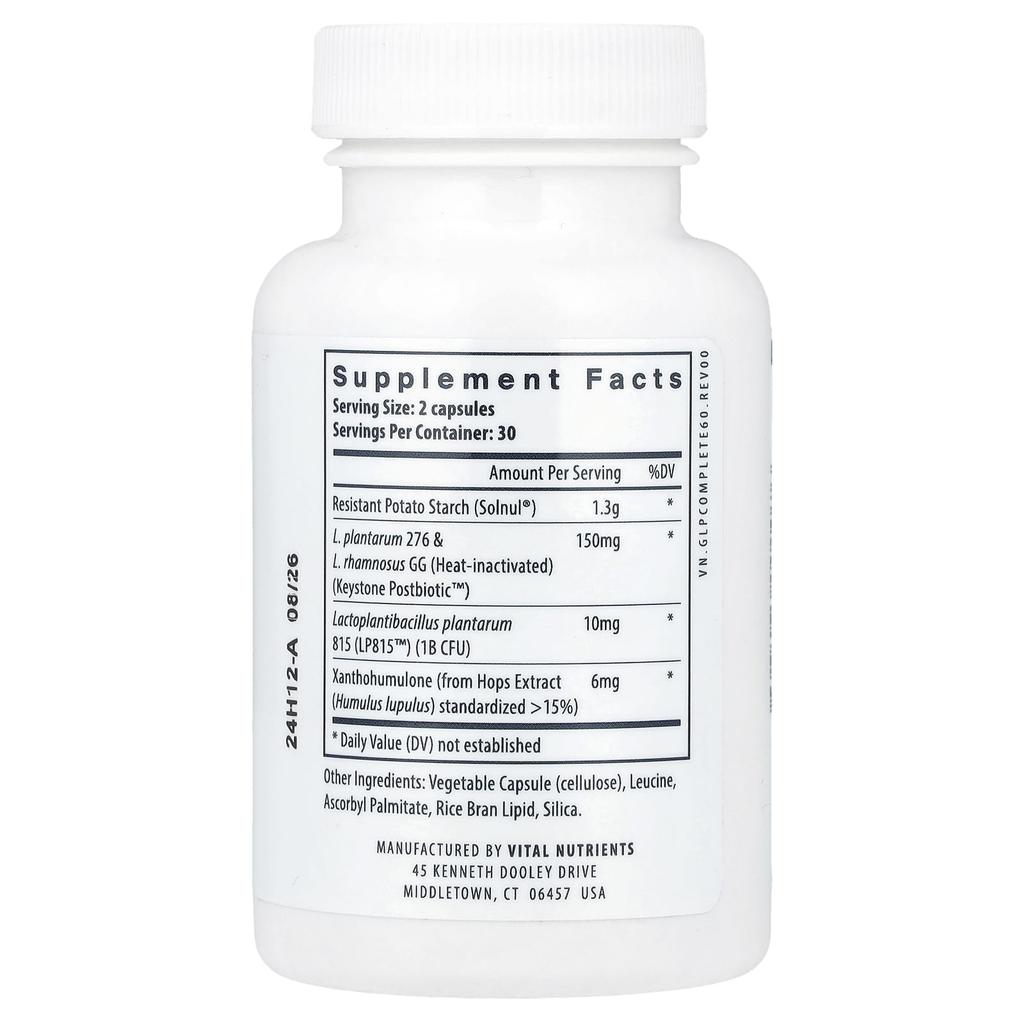 Vital Nutrients GLP-1 Complete, 60 Veggie Capsules