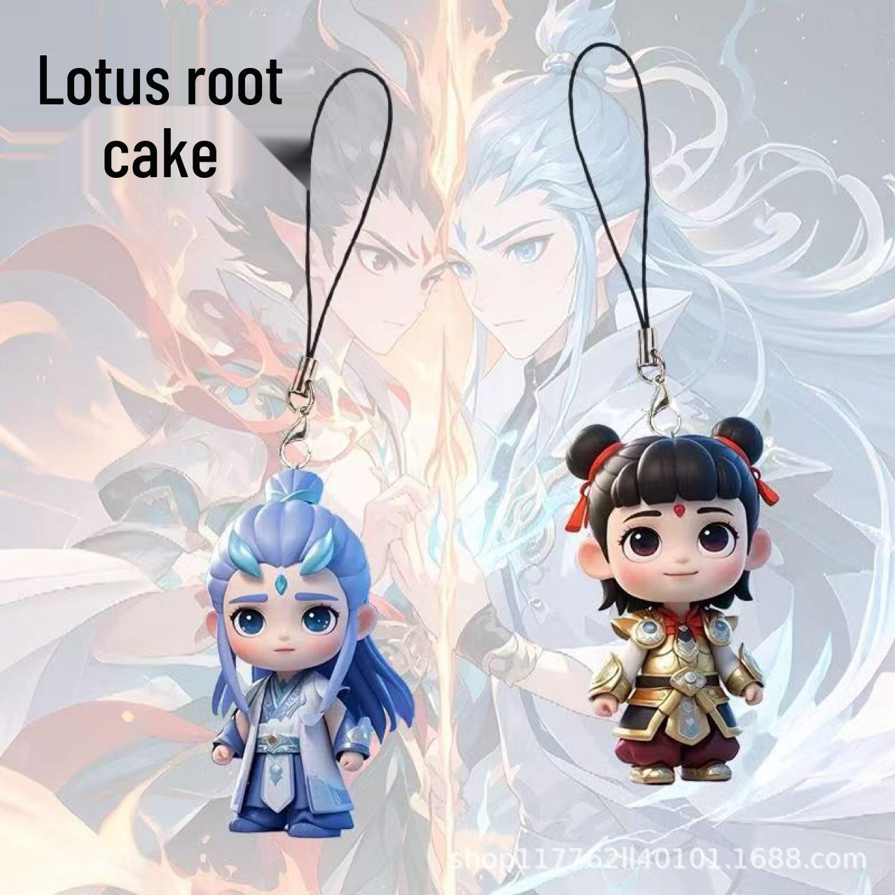 Nezha & Ao Bing Pendant: Devil Child Rages Against the Sea Cartoon Anime Phone Chain & Backpack Charm Nezha and Ao Bing Pendant