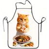 Cute Fat Ginger Cat Chef Heart Hand Seafood Food Pattern Apron Oil Resistant Kitchen Apron Funny Unique Present For Daily Home