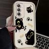 Lovely Black Cat Silicone Case For Samsung Galaxy S25 Ultra S24 S23 S22 Plus S21 FE S20 A55 A54 A15 A35 Shockproof Soft Cover