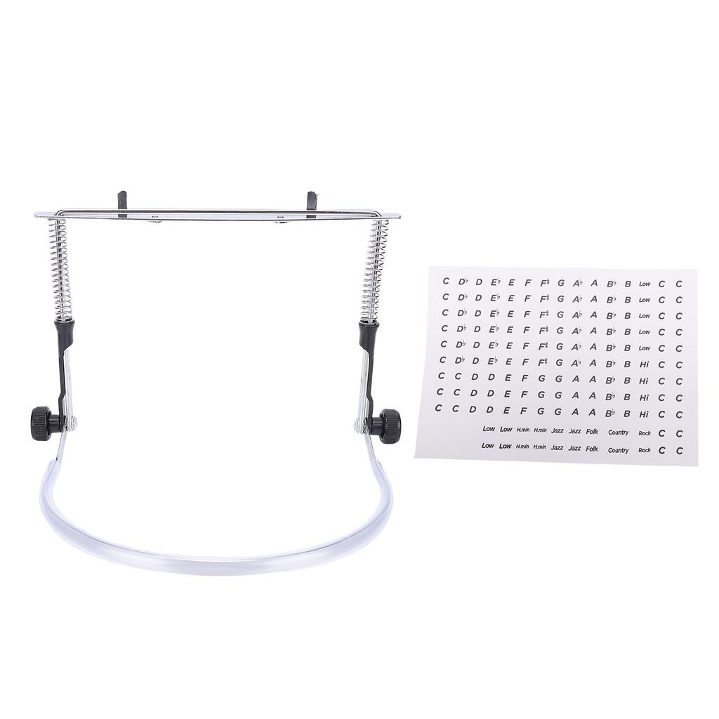 Harmonica Holder Adjustable Alloy Steel Professional Harmonica Neck Holder for 10 Hole 24 Hole Harmonicas Silver with