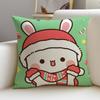 Playful YYier BubuS Cushion Cover Breathable and skinfriendly linen pillowcase square removable and washable cushion