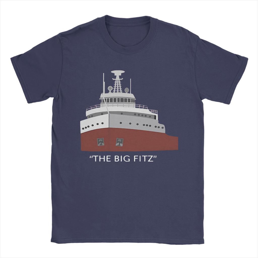Herren T-Shirt Edmund Fitzgerald Neuheit Reines Baumwoll-T-Shirt Kurzarm Großes Schiff T-Shirts Rundhals Oberteile Erwachsene