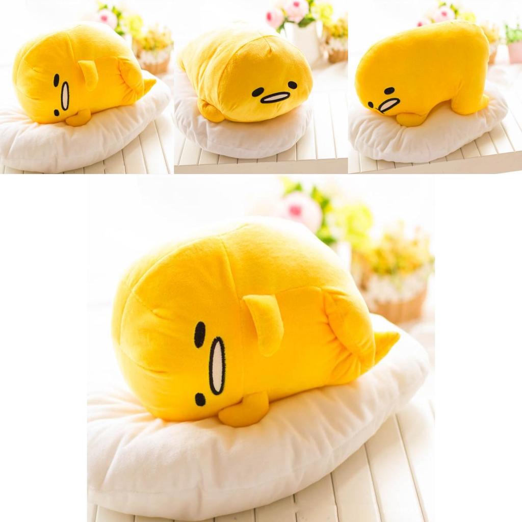 Morbido e Accogliente Carino Sdraiato Gudetama Uovo Pigro Motchiri Peluche da 15" Cuscino Riempito Perfetto per il Relax