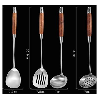 Wutuo 4-Piece Outdoor Stainless Steel Utensil Set
