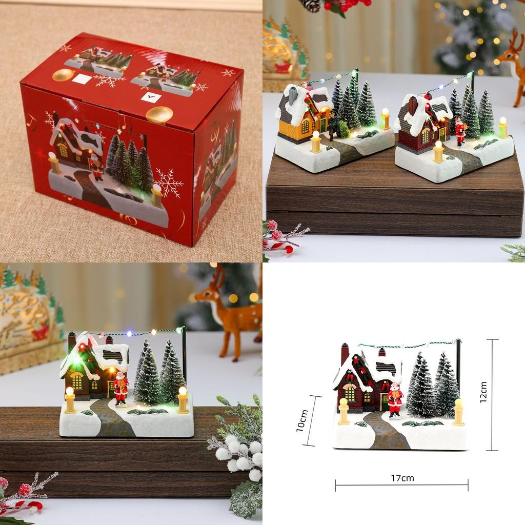 Weihnachtsmann Harz Spieluhr Weihnachtsszene Mit Licht Für Feiertagsdekorationen Und Geschenke