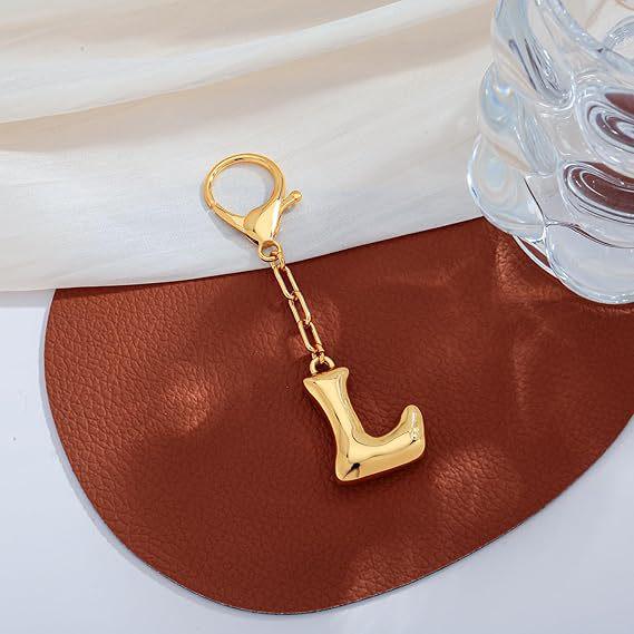 26 Alphabet Keychain: 18K Gold-Plated Pendant - Elegant Niche Design