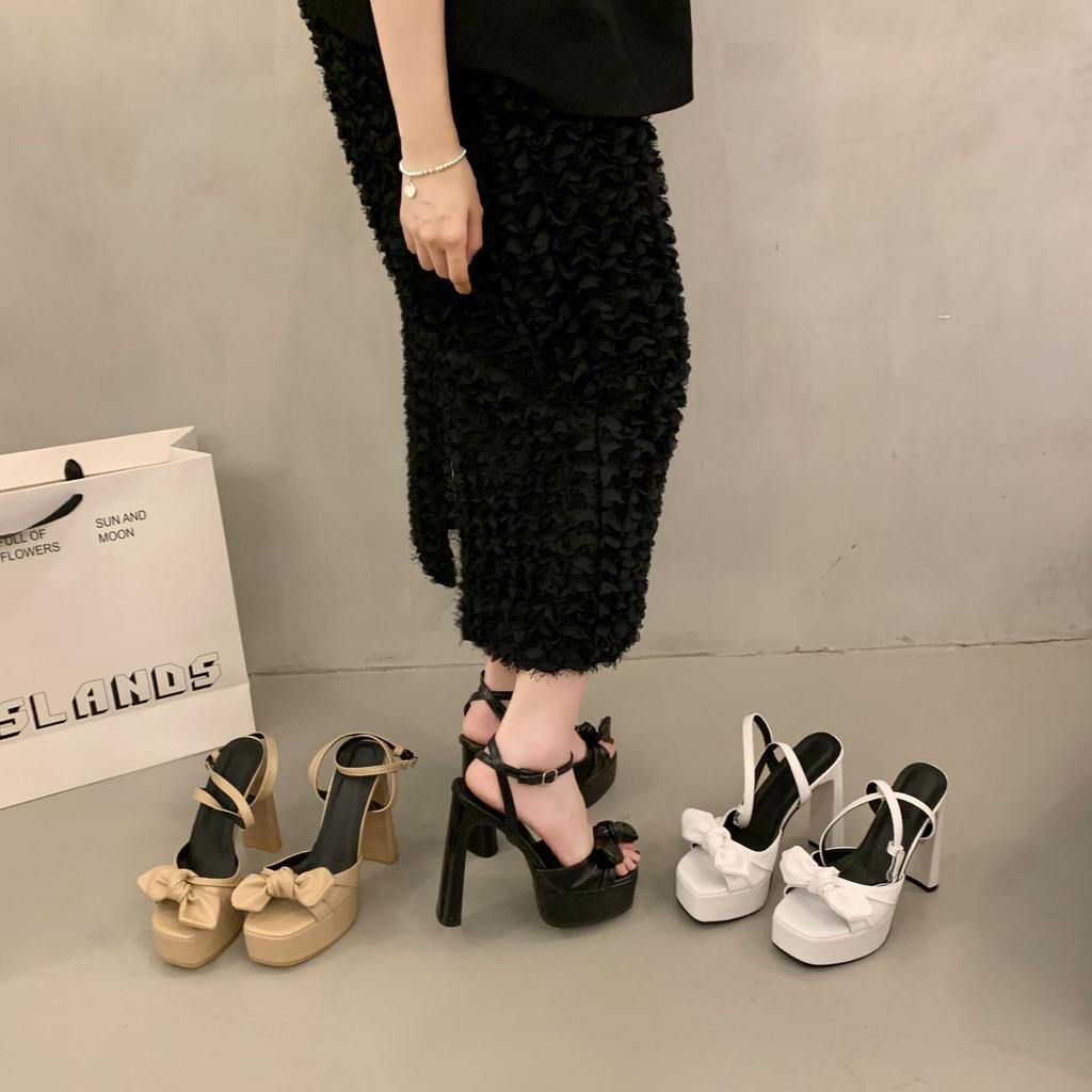 Hate the Sky High Niche Light Luxury 2025 Summer Handmade Women's Shoes Foreign Trade Retro Women's Shoes Sandals Outer Wear Catwalk High Heels
