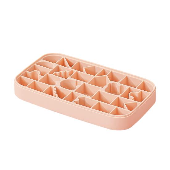 Silicone Ice Tray Mold with Lid Spill-Resistant Creative Building Block Ice Cubes Maker for Coffee Whiskey