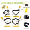 Egg Rings for Frying Eggs Stainless Steel Egg Cooking Rings with Anti-scald Handle Non-stick Egg Shaper Molds 4 Different Shapes