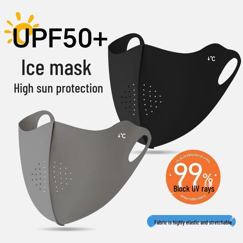 3D Seamless Ice Silk UV Protection Face Mask - Breathable Summer Sunshade for Men & Women with Eye Corner Protection