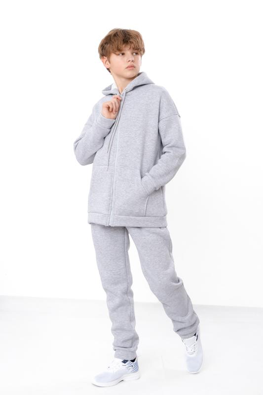 Warmer Jungen-Teenager-Set – Einfarbiger Reißverschluss-Hoodie & Bequeme Jogginghose, Winter 6421-025 HC