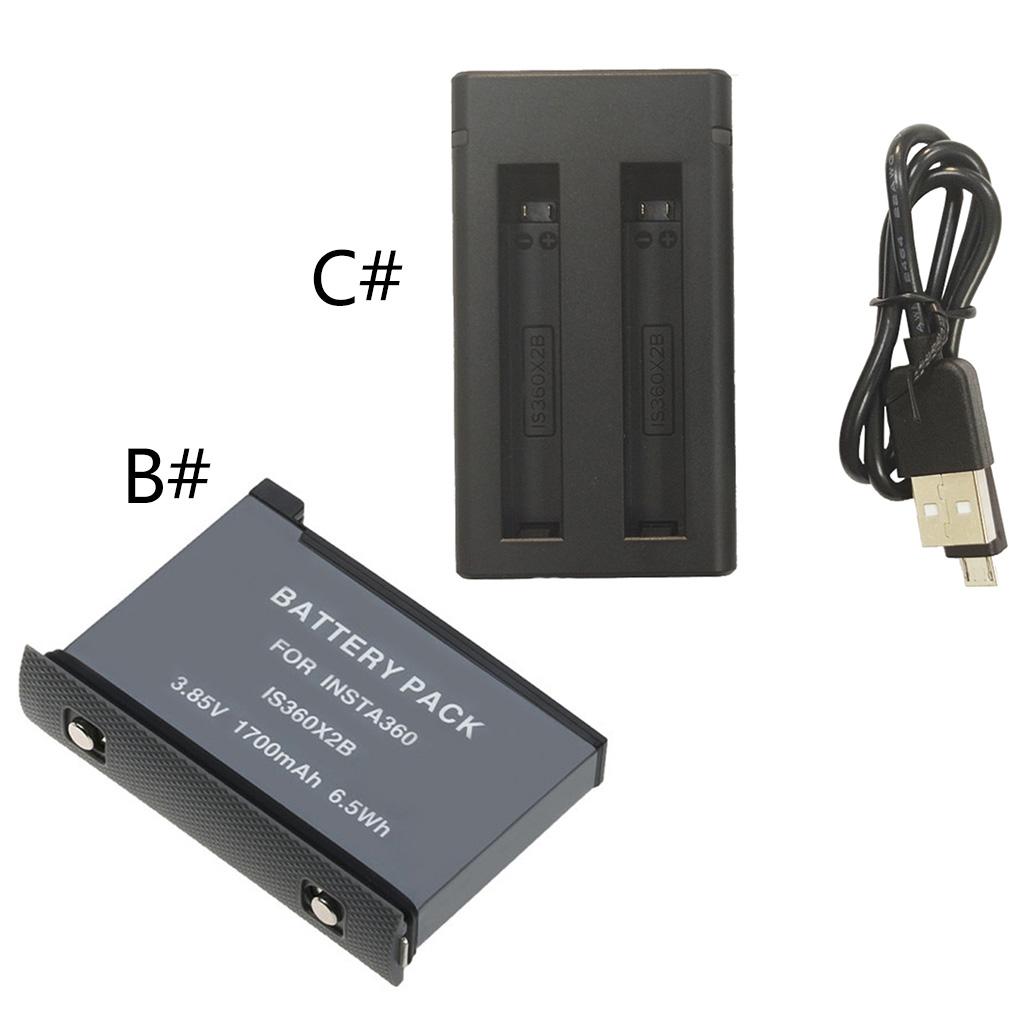 Camera Battery for Insta 360 One X2 1700mAh 8 Dual Battery Charger