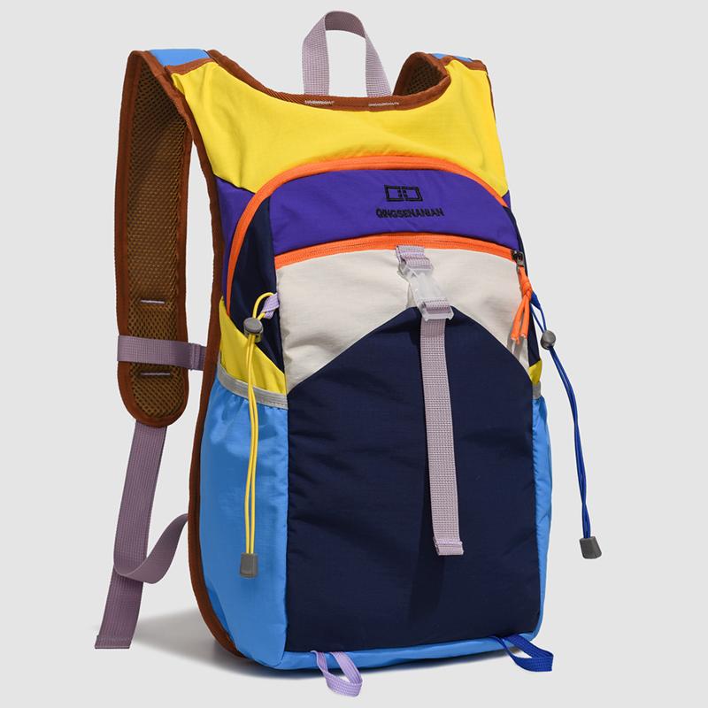 Color Block Outdoor Backpack with Multiple Pockets Lightweight Hiking and Travel Bag for Men and Women