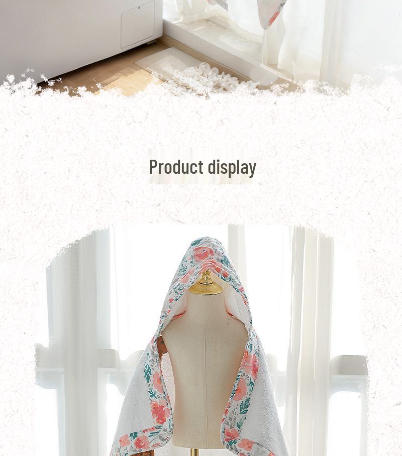 Newborn Pure Cotton Hooded Poncho Bath Towel - Thickened for Autumn/Winter