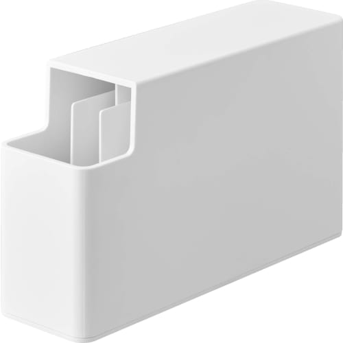 Yamazaki Slim Plastic Bag Case, White, Approx. W7 x D23.5 x H14cm, Tower, for Cooking, Bread, and Odor-Proof Bags, Air-Wrap Storage, Model 3976