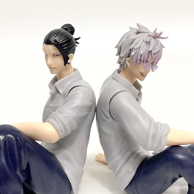 FiguresJujutsu Kaisen Satoru Gojo Geto Suguru Sitting Gift Look Up Sitting Posture Toji Figures PVC Anime Model Collection Toys