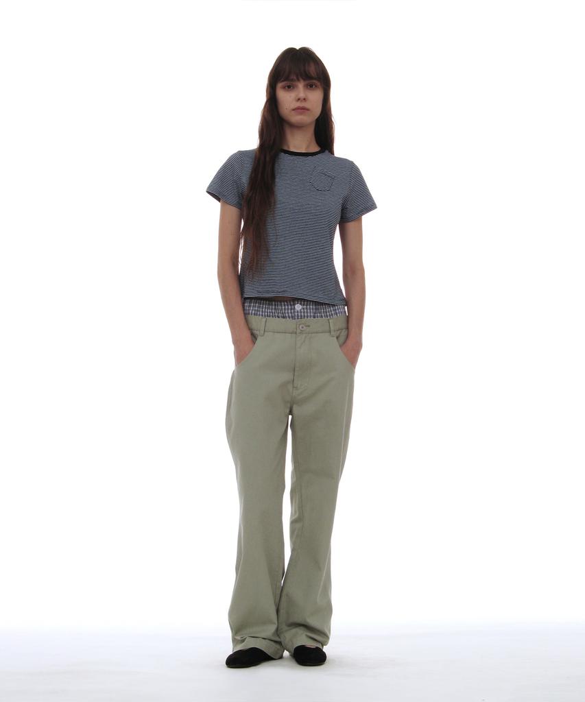 PARTIMENTO WOMEN Pwc Pocket Stripe Regular Tee_Sky