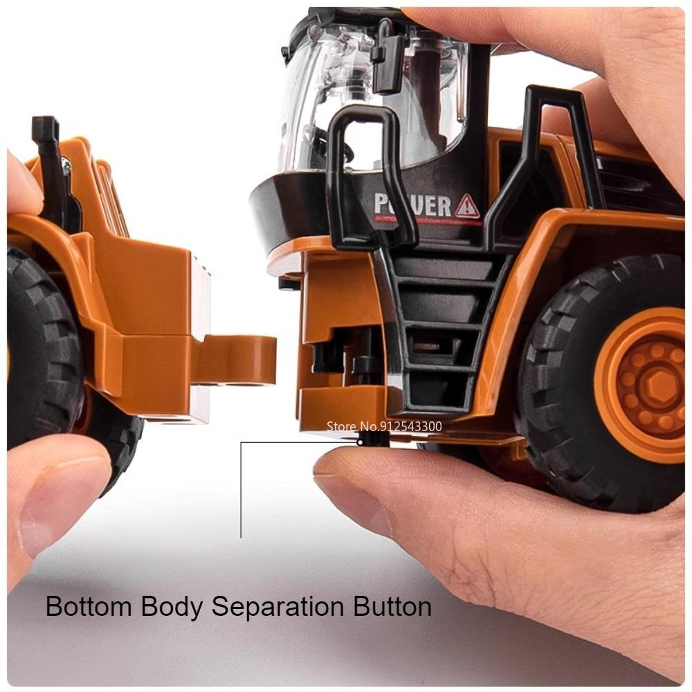 1/50 Scale Excavator Snowplow Car Model Toy Metal Body Simulation Engineering Vehicles Sound Light Toys for Boys Birthday Gifts