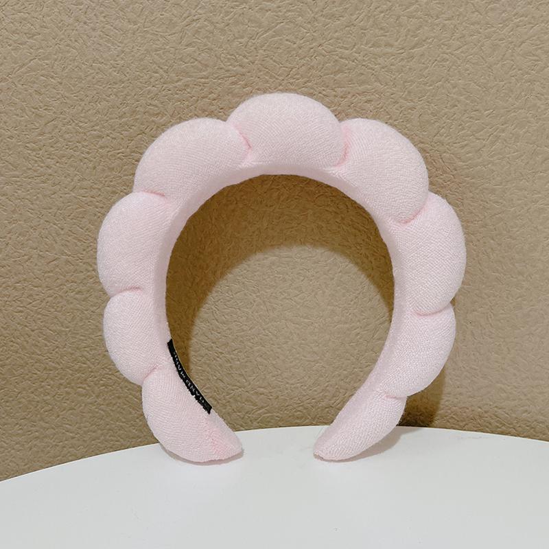 Sweet Twist Sponge Headband Solid Color Towel Velvet Headband Women Washing Face Spa Makeup Hairband Anti-slip Soft Top Headband