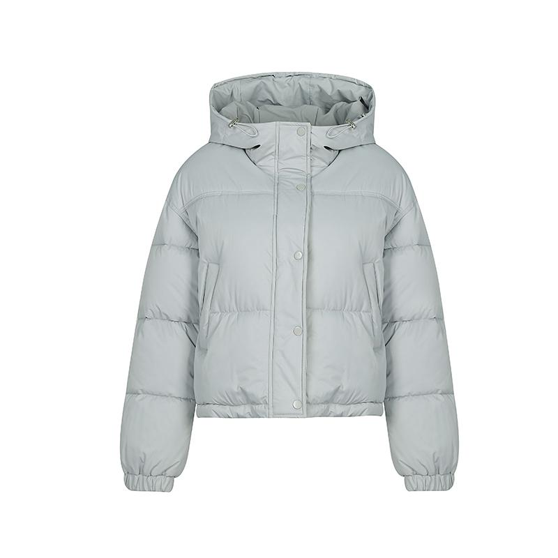 Women Autumn Winter Soild Color Thicken Outwear Cotton Padded Hooded Warm Jacket Coat