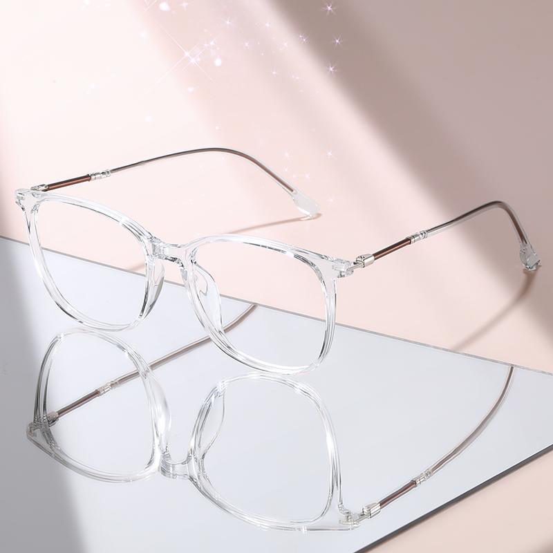 New Light Pink Transparent Eyeglasses: Chic Retro Frames for Anti-Blue Light Protection & All-Day Comfort