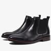 Moda 2025 Nuove Scarpe in Pelle High Top Scarpe Artigianali Vintage Chelsea Stivale in Pelle Britannico a Punta Quadrata Scarpe Eleganti in Pelle