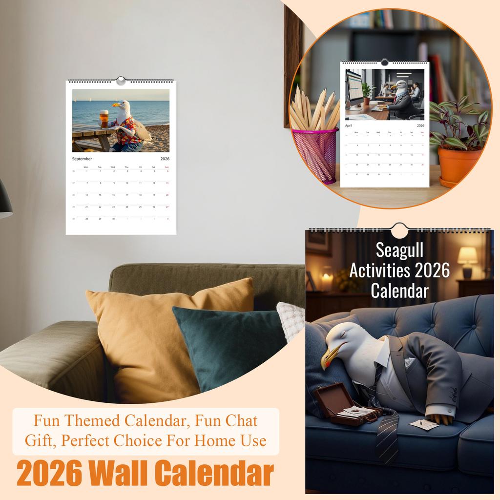 Väggkalender 2026, Kalender med roligt tema, Rolig chattgåva, Perfekt val för hemmabruk.