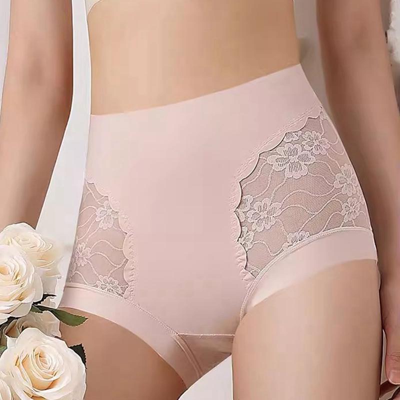 Damen High Waist Spitze Nahtlos Bauchweg Po-Formende Slips