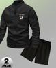 Baseball Tracksuit with Cargo Shorts for Men, Practical