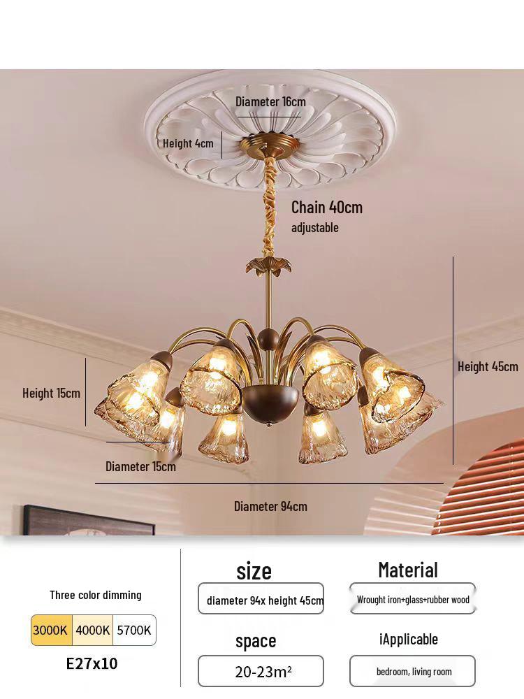 Mid-Century American Retro Living Room Chandelier