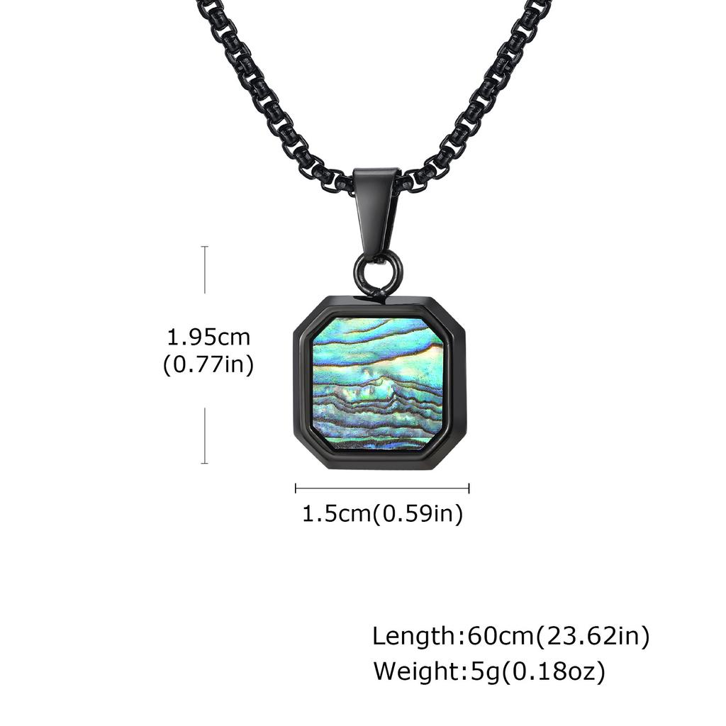 Stainless Steel Square Pendant Men, Sweater Stacked Necklace, Natural Tiger Eye Sweater Chain Nc-892