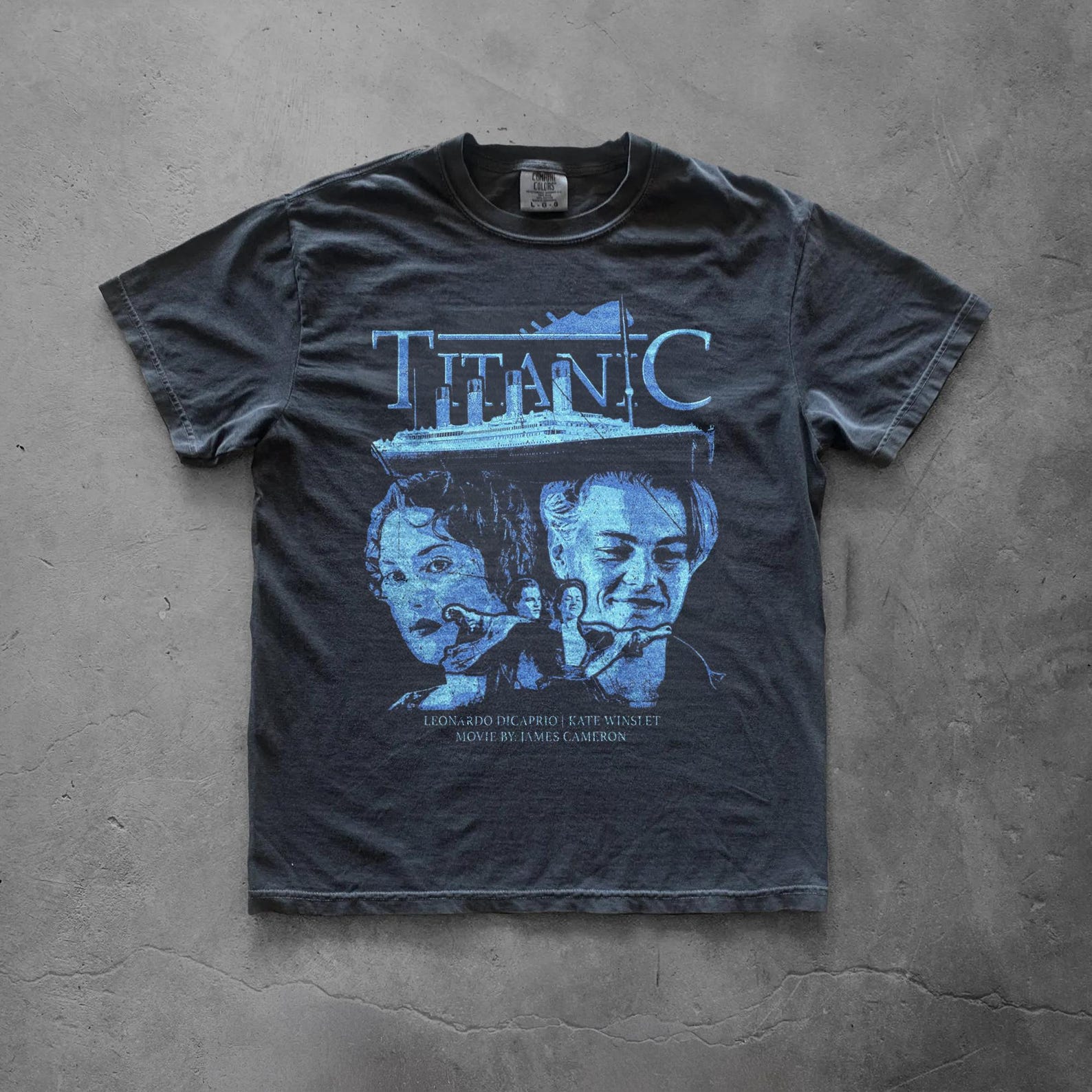 Titanic Graphic Tee, Vintage Romance Movie Shirt, Black Retro Film T Shirt 2XL