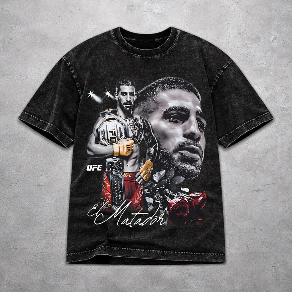 Stylish Women Men 2026 El Matador Ilia Topuria Tee Shirt Oversize Washed  T Shirts Outfits
